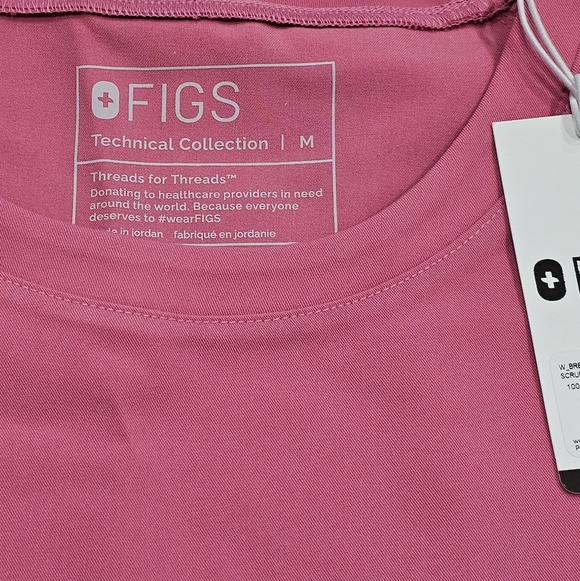 Rare Figs Bretten Slim Crewneck scrub Top F'ing Pink Limited Medium - Picture 8 of 13